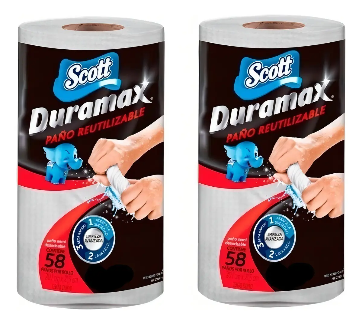 Kit 02 Pano Reutilizável Scott Duramax C/ 58 Panos Cor Branco - R$ 39,9