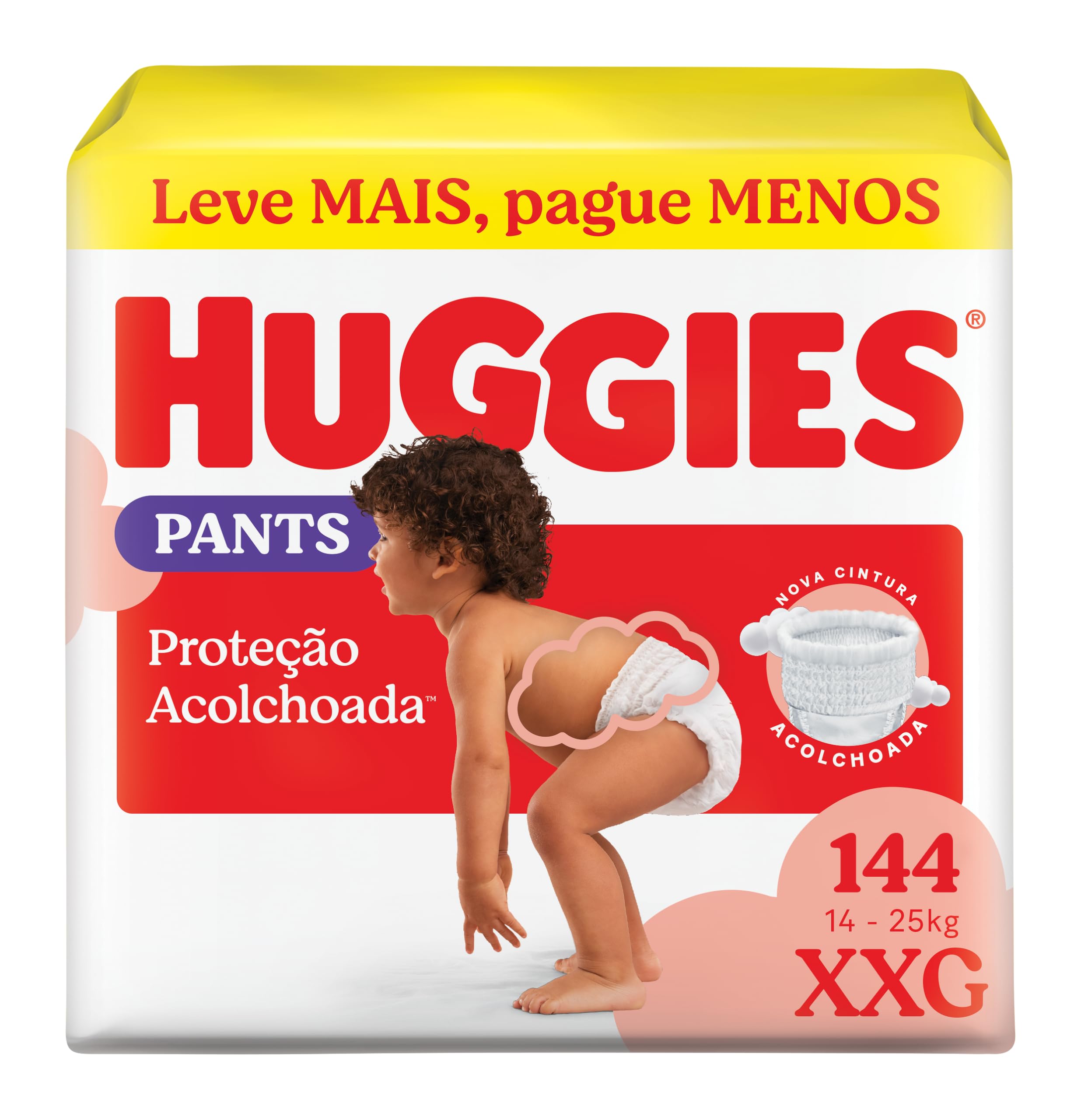Huggies Fralda Pants Descartável Proteção Acolchoada XXG - 144 fraldas