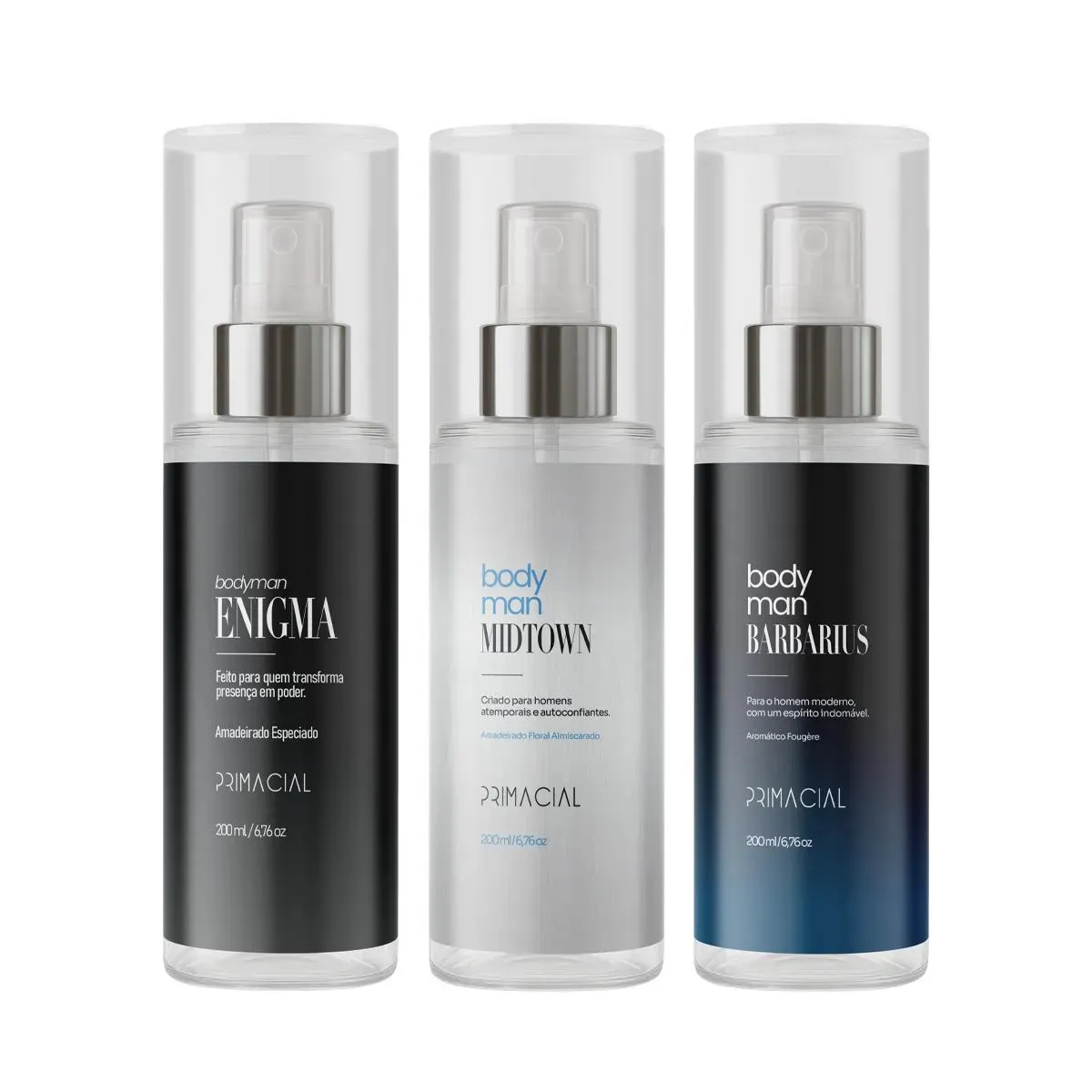 Kit Body Splash Masculino Barbarius + Enigma + Midtown 200ml - R$ 109,9