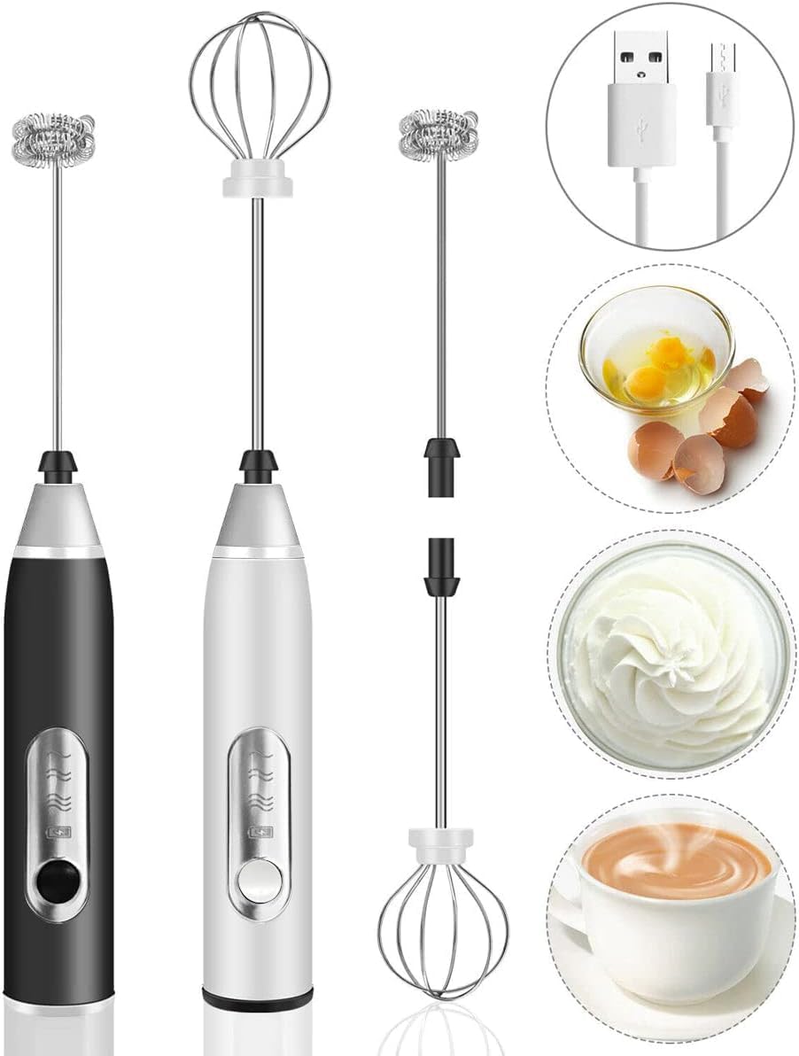 Mixer Portátil Premium de Alta Potência Recarregável USB - Misturador Durável de Bebidas e Ovos - Mini Fuê Elétrico