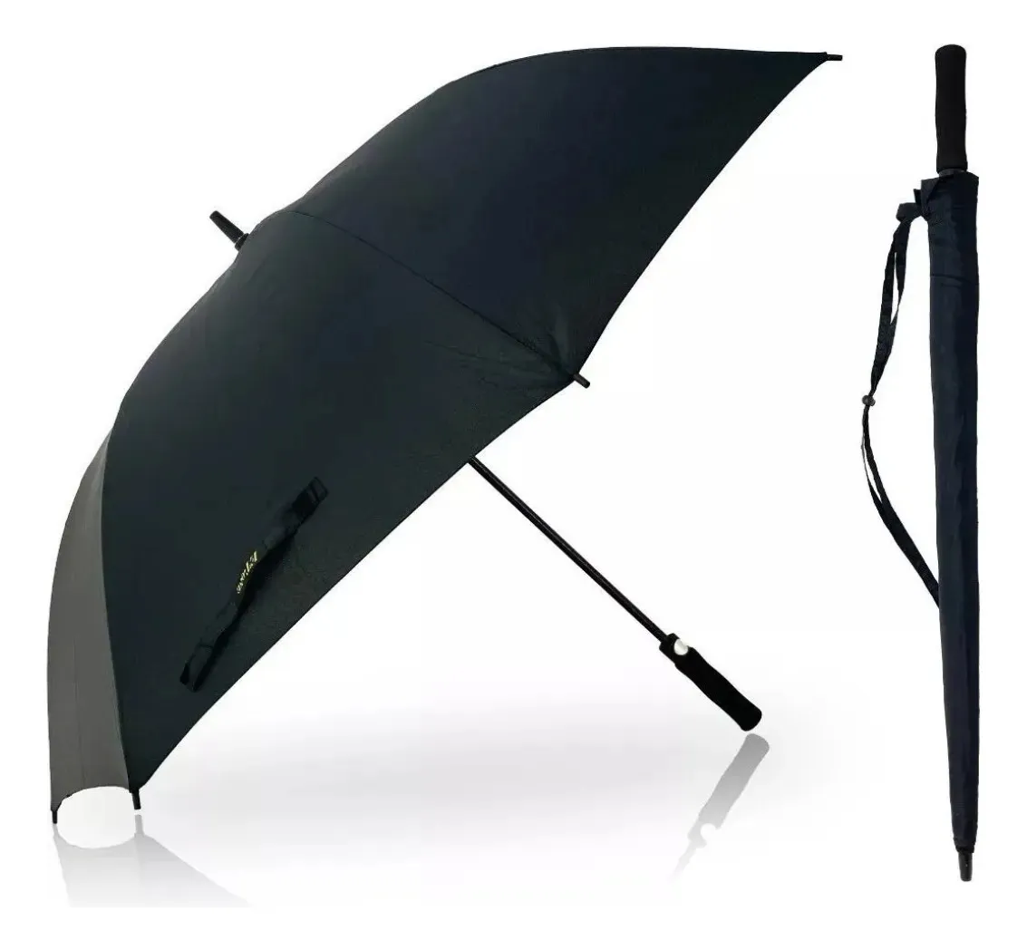 Guarda-chuva ET-One Automático Gigante 130cm Reforçado Preto Fibra de Vidro com Bolsa para Levar