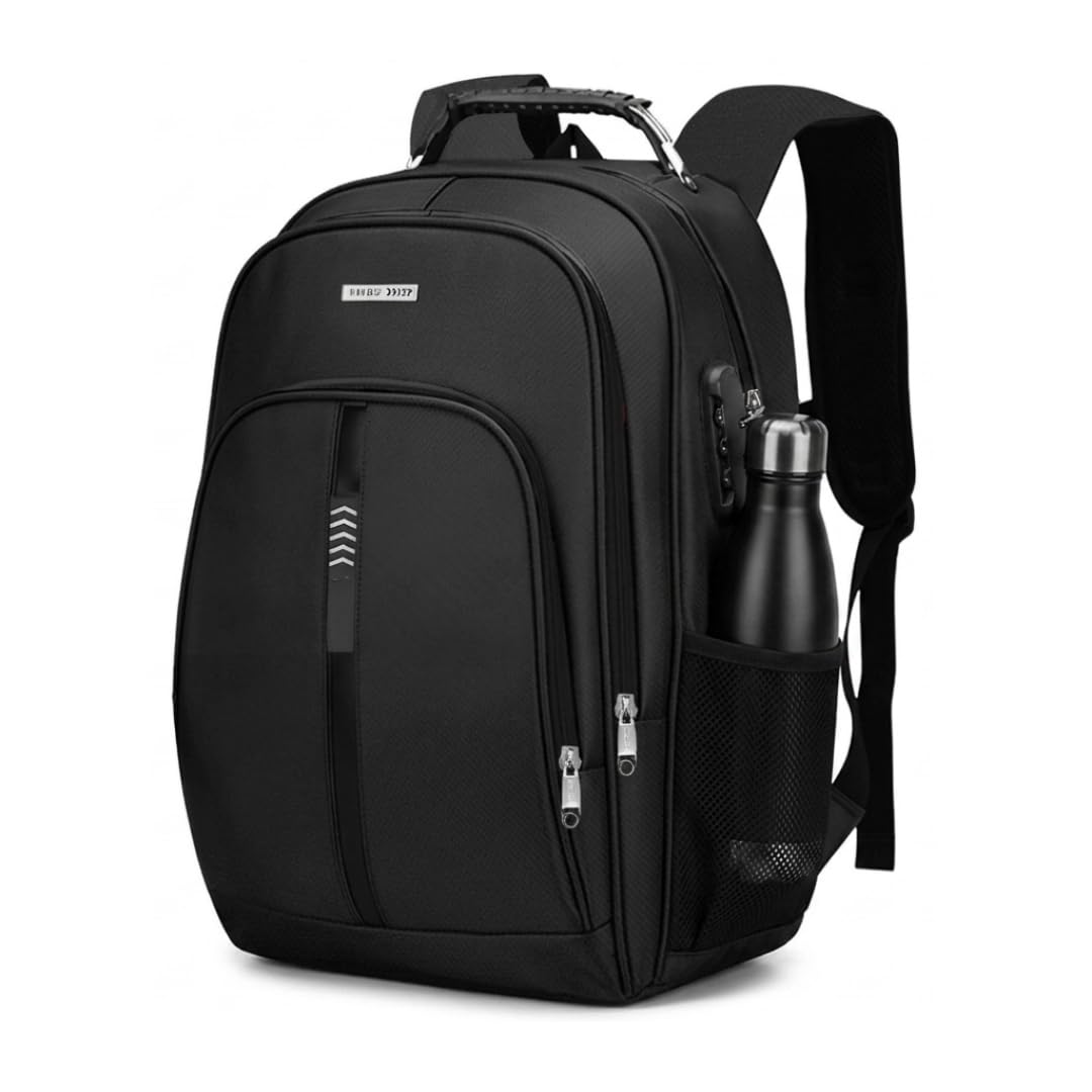 Mochila para Notebook até 17 Polegadas, Antifurto, Impermeável, com Saídas USB e Fone, para Escola, Faculdade, Trabalho ou Viagem - Preta